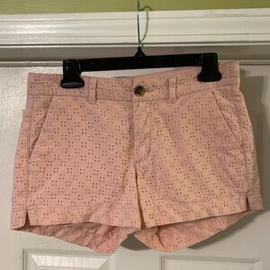 Old Navy - pink eyelet everyday shorts - mid-rise - size 0